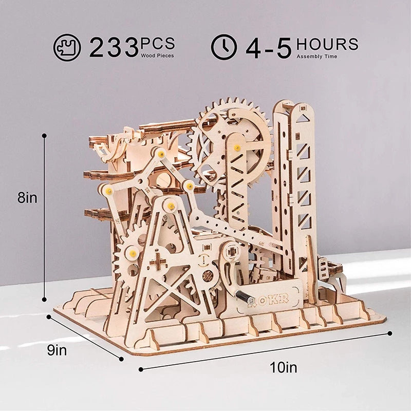 Puzzle 3D Legno Roller Coaster Robotime - Montagne Russe Meccaniche