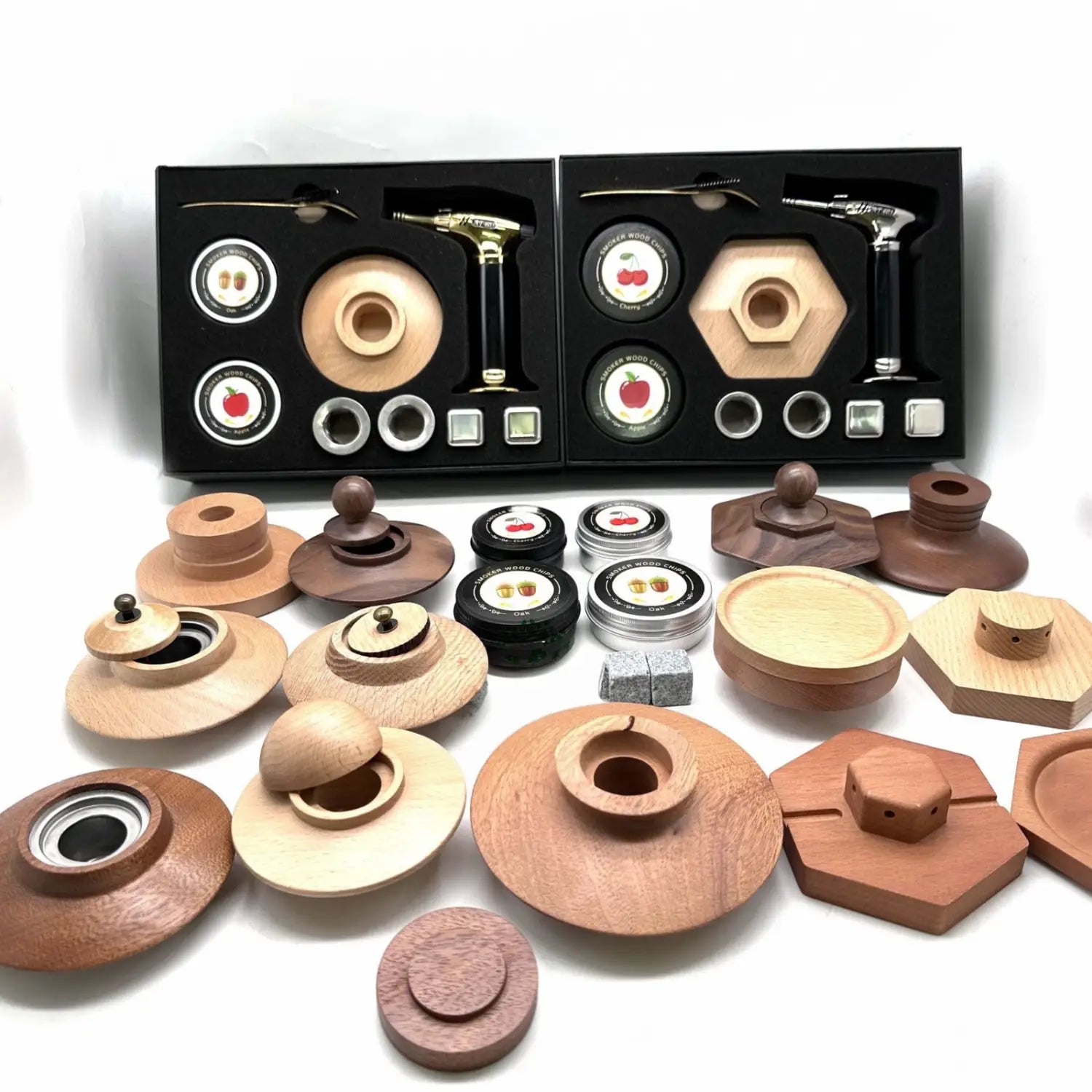 Affumicatore a legna da cocktail piattino esagonale a piattino rotondo strumenti per affumicare in cucina copertura