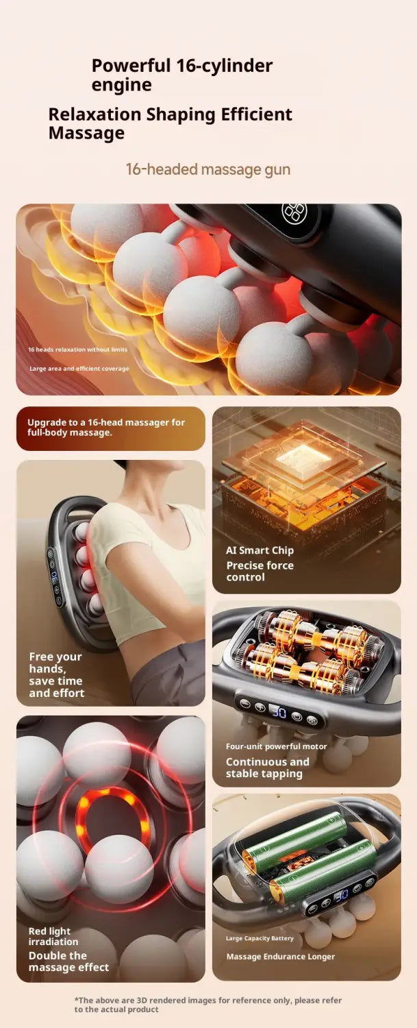 Muscle Relaxation Massager Multi-head Massage Gun Deep Tissue Body Fitness Muscle Electric Relax Massager For Back