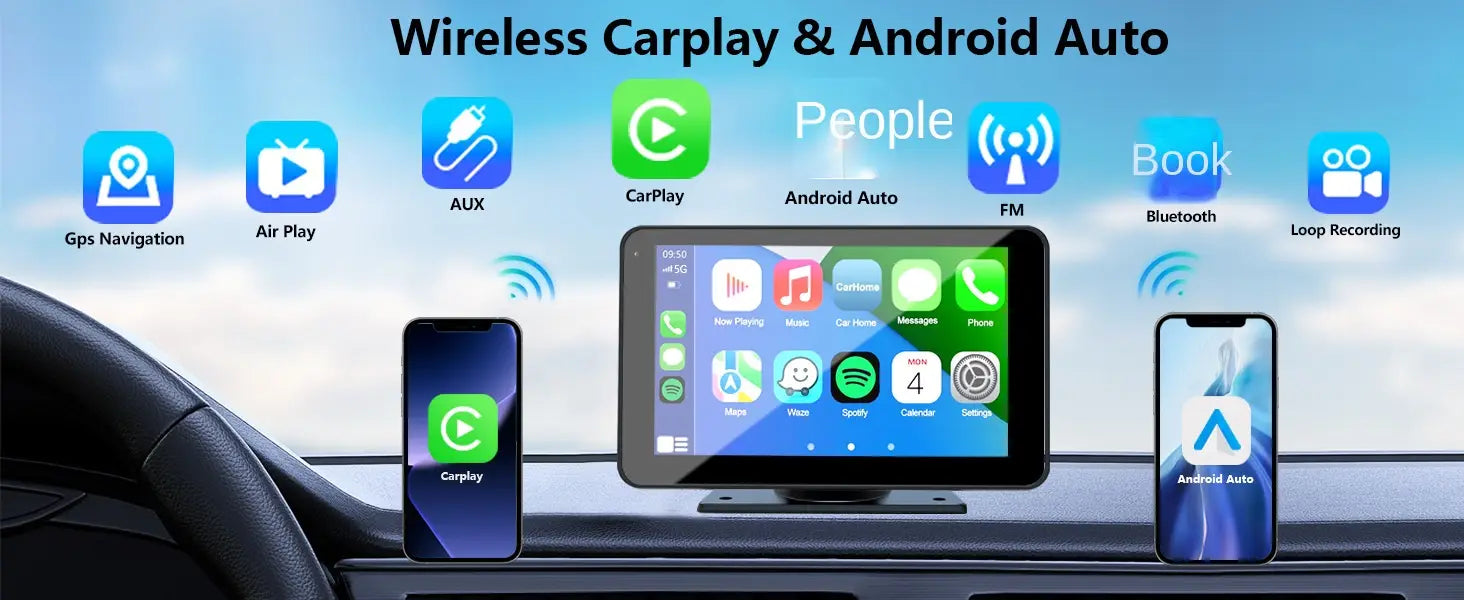 Dispositivo di navigazione con proiezione Android multimediale per lettore MP5 Bluetooth per auto portatile wireless