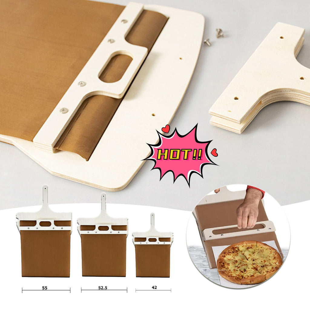 Pala Pizza Scorrevole 3 Misure - Manico in Legno per Trasferimento Pizza Forno e BBQ