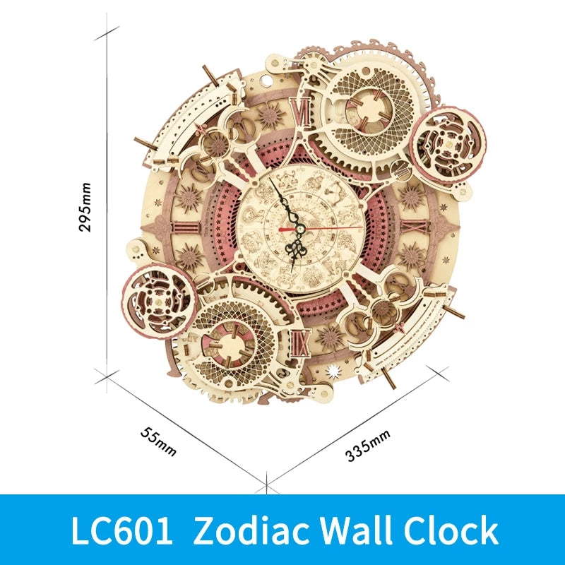 Robotime ROKR Orologio da Parete Zodiaco LC601 - Puzzle 3D Legno Astrologia 1150g
