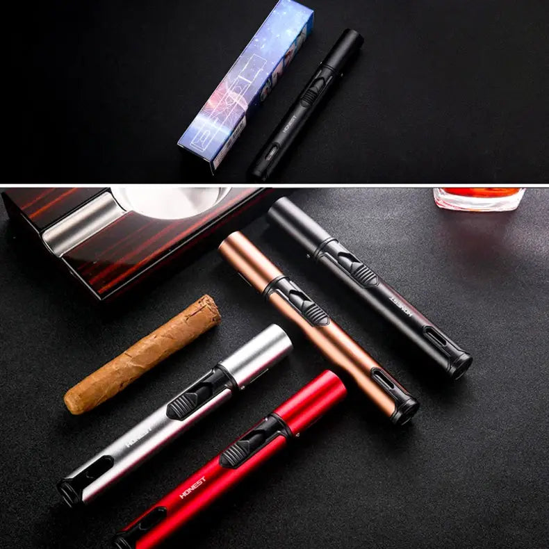 Accendino antivento in metallo Accendino a fiamma jet butano Accessori per sigarette e sigari Cucina Cottura Barbecue