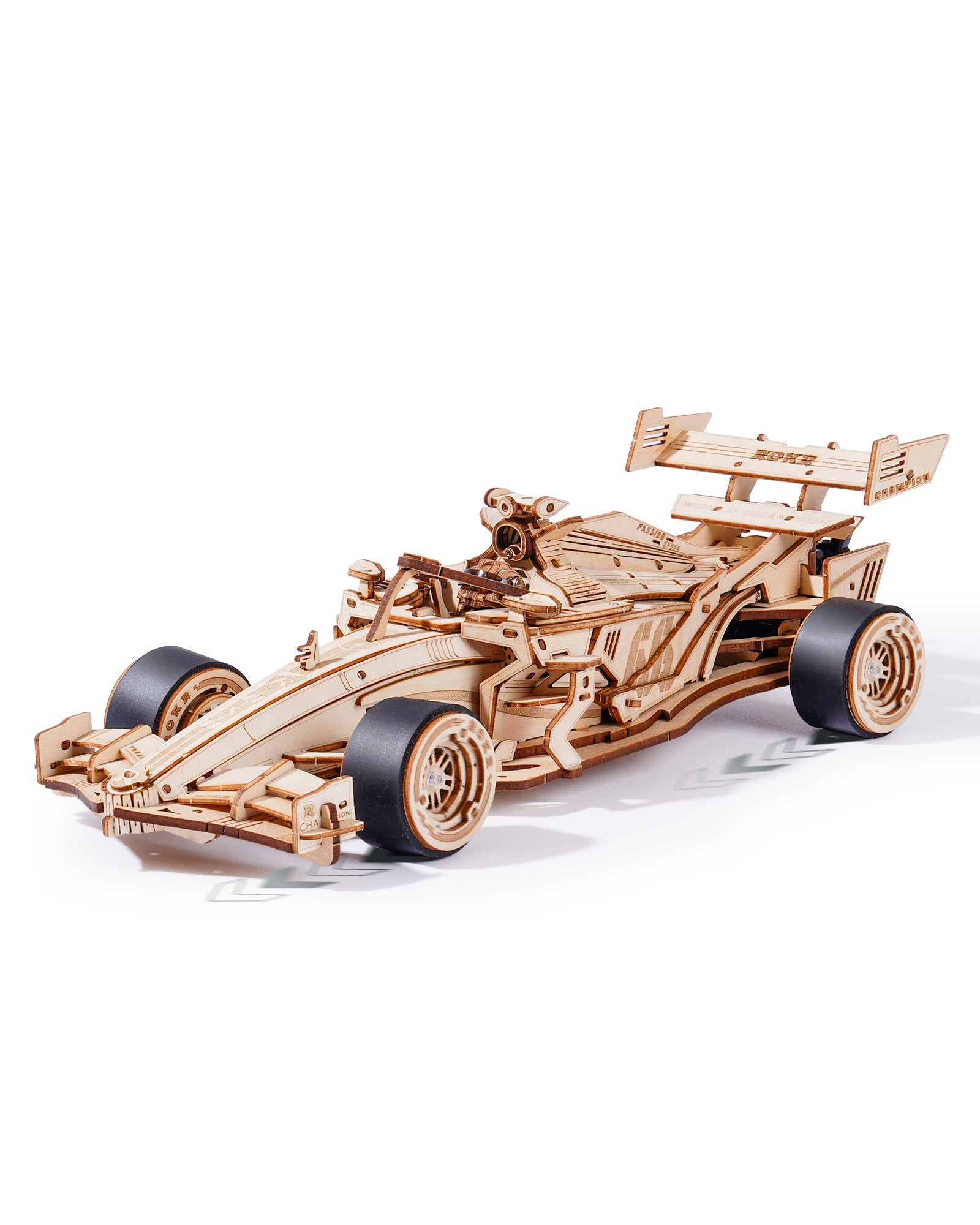 Robotime Auto da Corsa 3D in Legno con Motore Meccanico Ruggente - Puzzle Modellismo