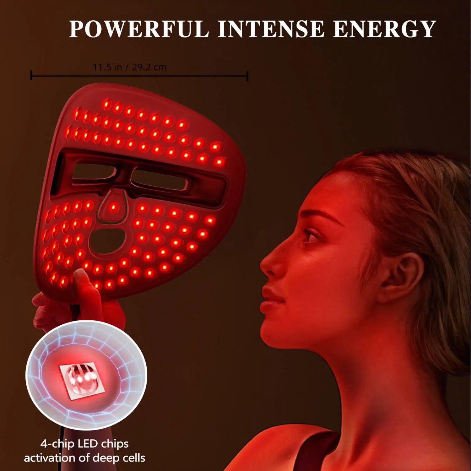 LED Face Mask Facial Care Tool Red Light Therapy Mask For Face For Home Travel