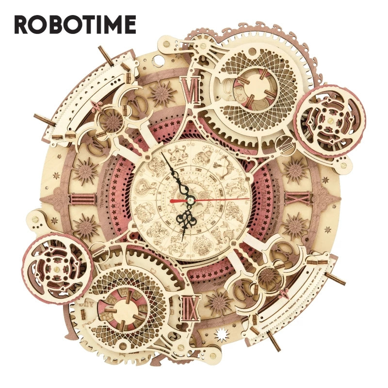 Robotime ROKR Orologio da Parete Zodiaco LC601 - Puzzle 3D Legno Astrologia 1150g
