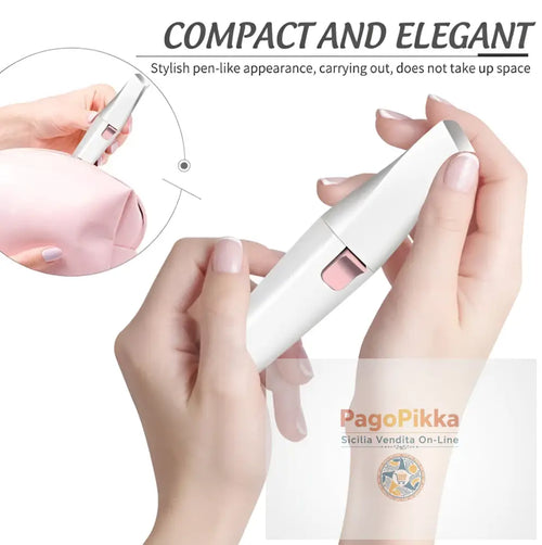 2 IN 1 Lady Epilatori Depilatore Elettrico per Sopracciglia USB Ricaricabile Rasoio per la Rimozione dei Peli con Luce