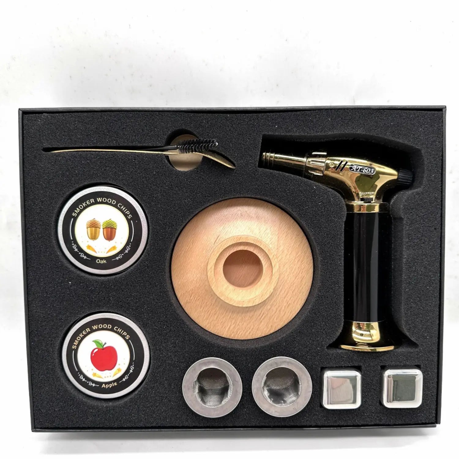 Affumicatore a legna da cocktail piattino esagonale a piattino rotondo strumenti per affumicare in cucina copertura