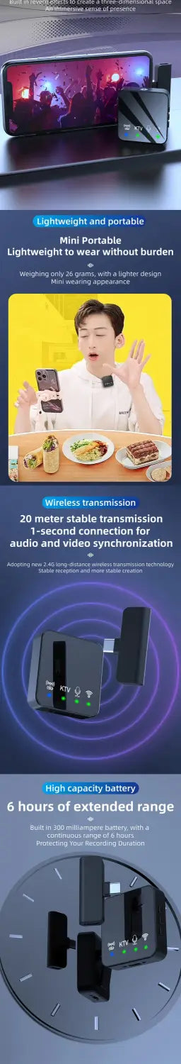 Wireless lavalier microphone microphone clip internet celebrity live streaming equipment short video noise reduction