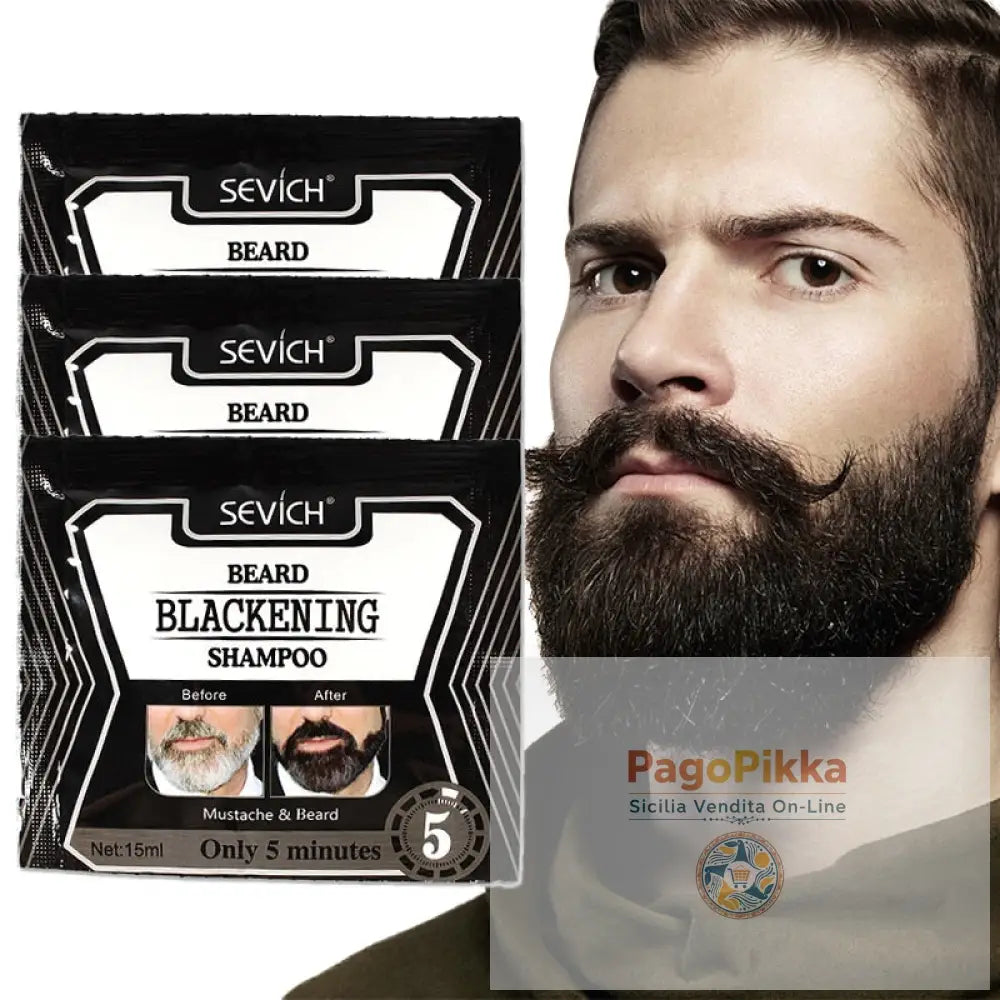 3/5/10 pezzi 5 minuti Shampoo per barba che scurisce la barba Erbe naturali Shampoo per barba che scurisce