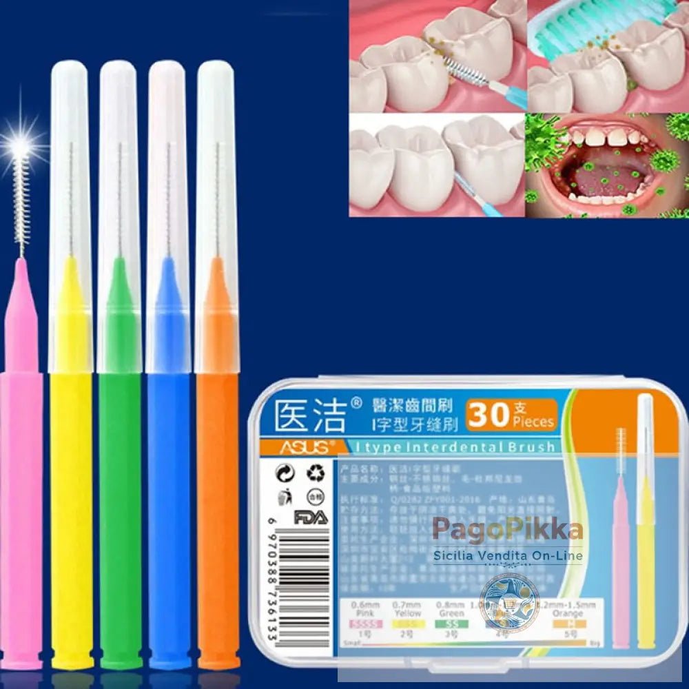 30 pezzi/set spazzola interdentale a forma I denta filo interdentale detergenti interdentali spazzolino ortodontico