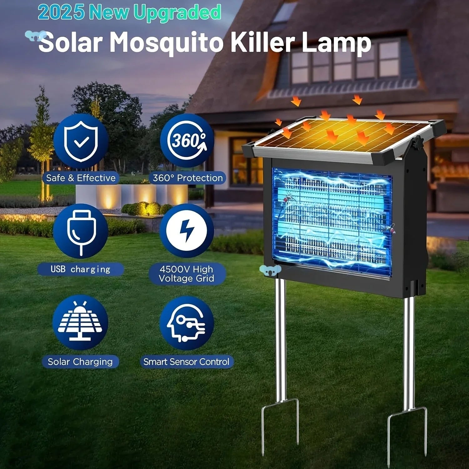 Solar Powered Bug Zapper Outdoor Zechuan Bug Zapper 4500V