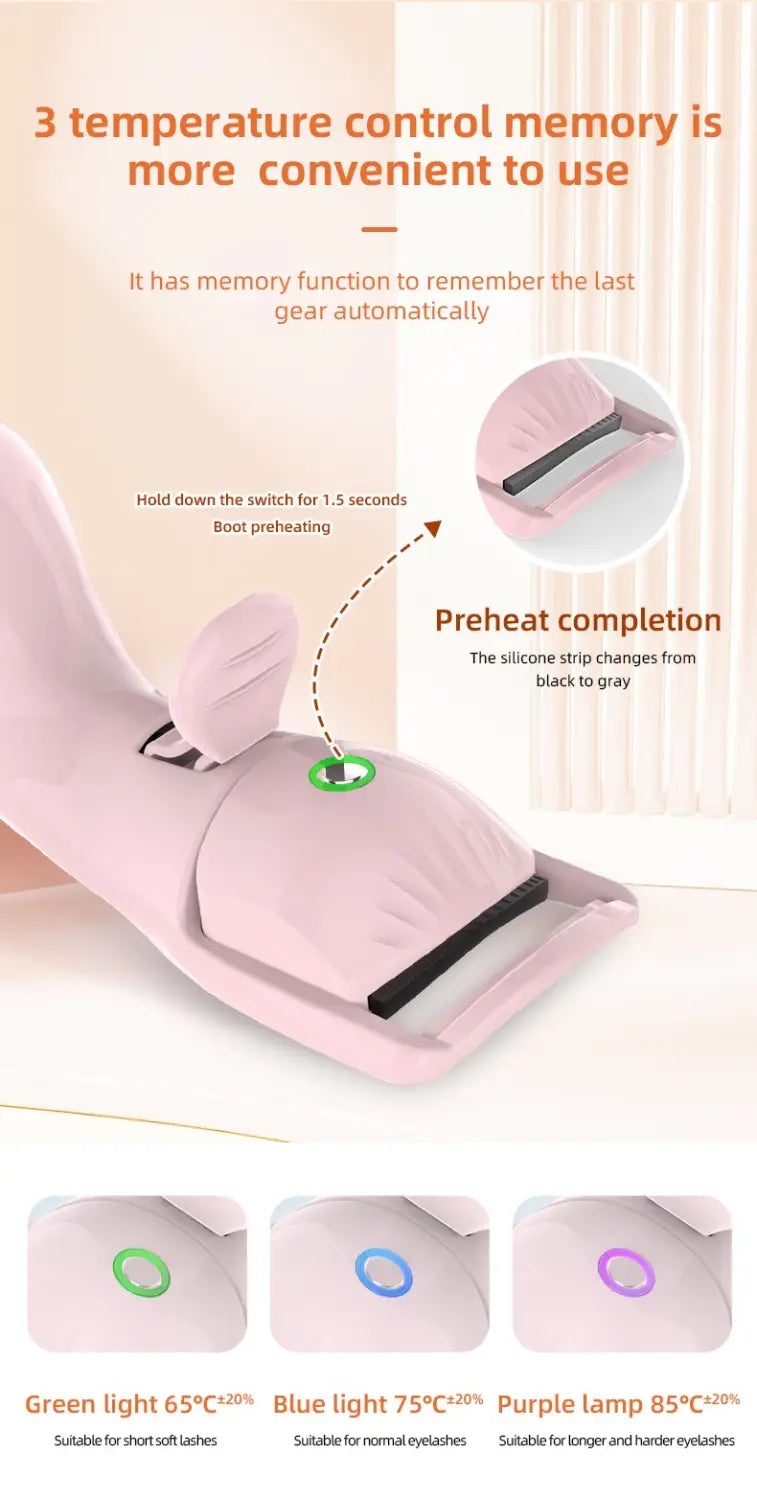 Piegaciglia elettronico a tre temperature ricaricabili a temperatura piegaciglia portatile compatto e riscaldante