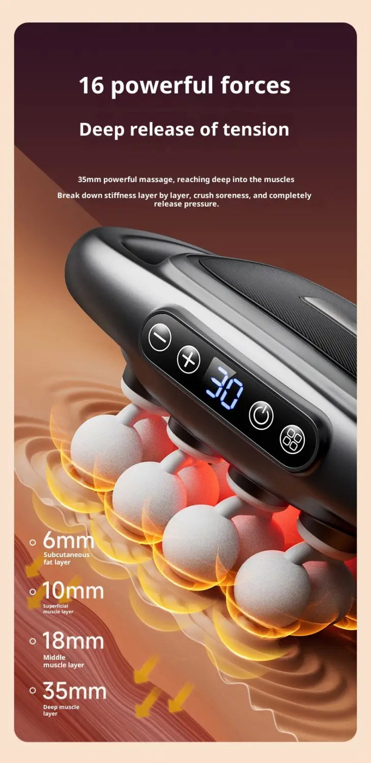 Muscle Relaxation Massager Multi-head Massage Gun Deep Tissue Body Fitness Muscle Electric Relax Massager For Back