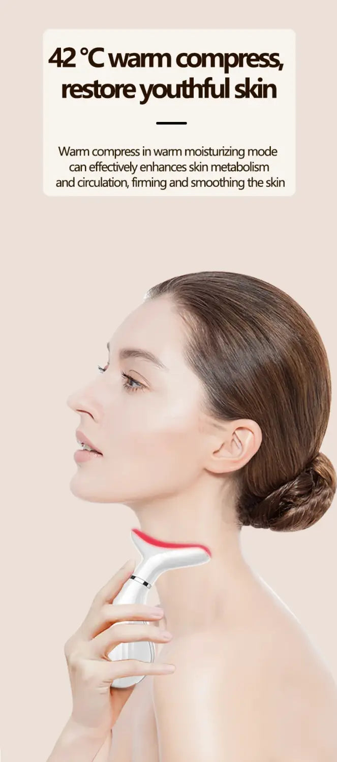 Macchina EMS per il lifting del collo e del viso Massaggiatore per il rassasiamento della pelle a 3 colori LED Photon