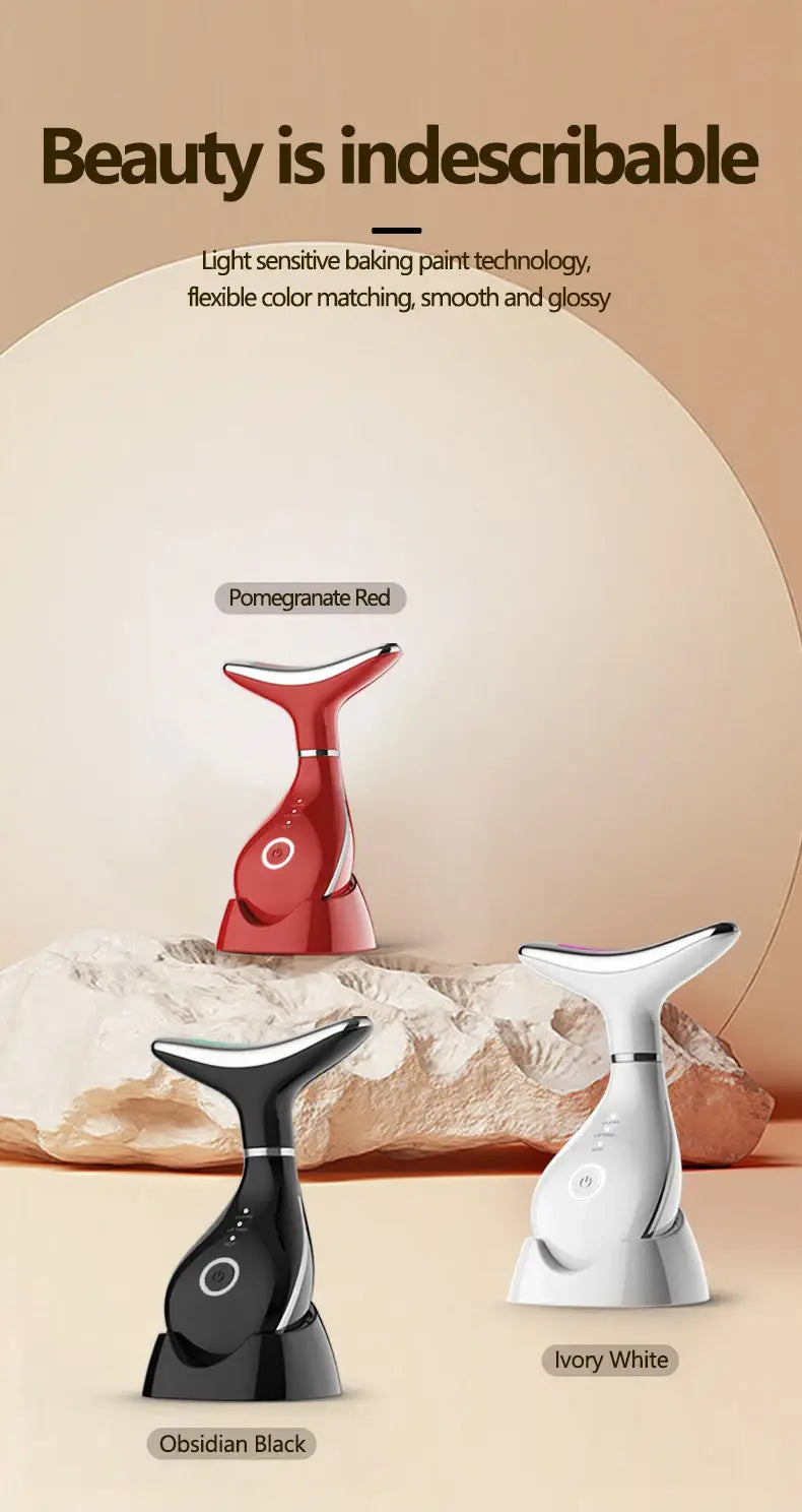 Macchina EMS per il lifting del collo e del viso Massaggiatore per il rassasiamento della pelle a 3 colori LED Photon