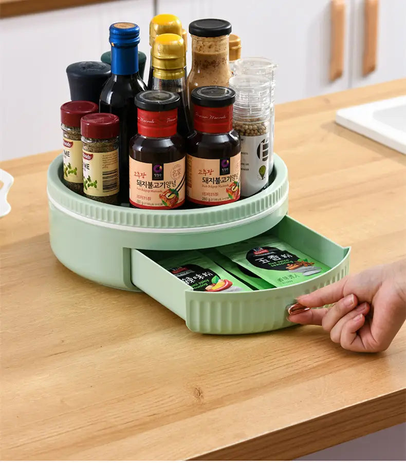 Cucina Scaffale rotante multifunzionale Portaspezioni rotante Tavolo per conservare cosmetici