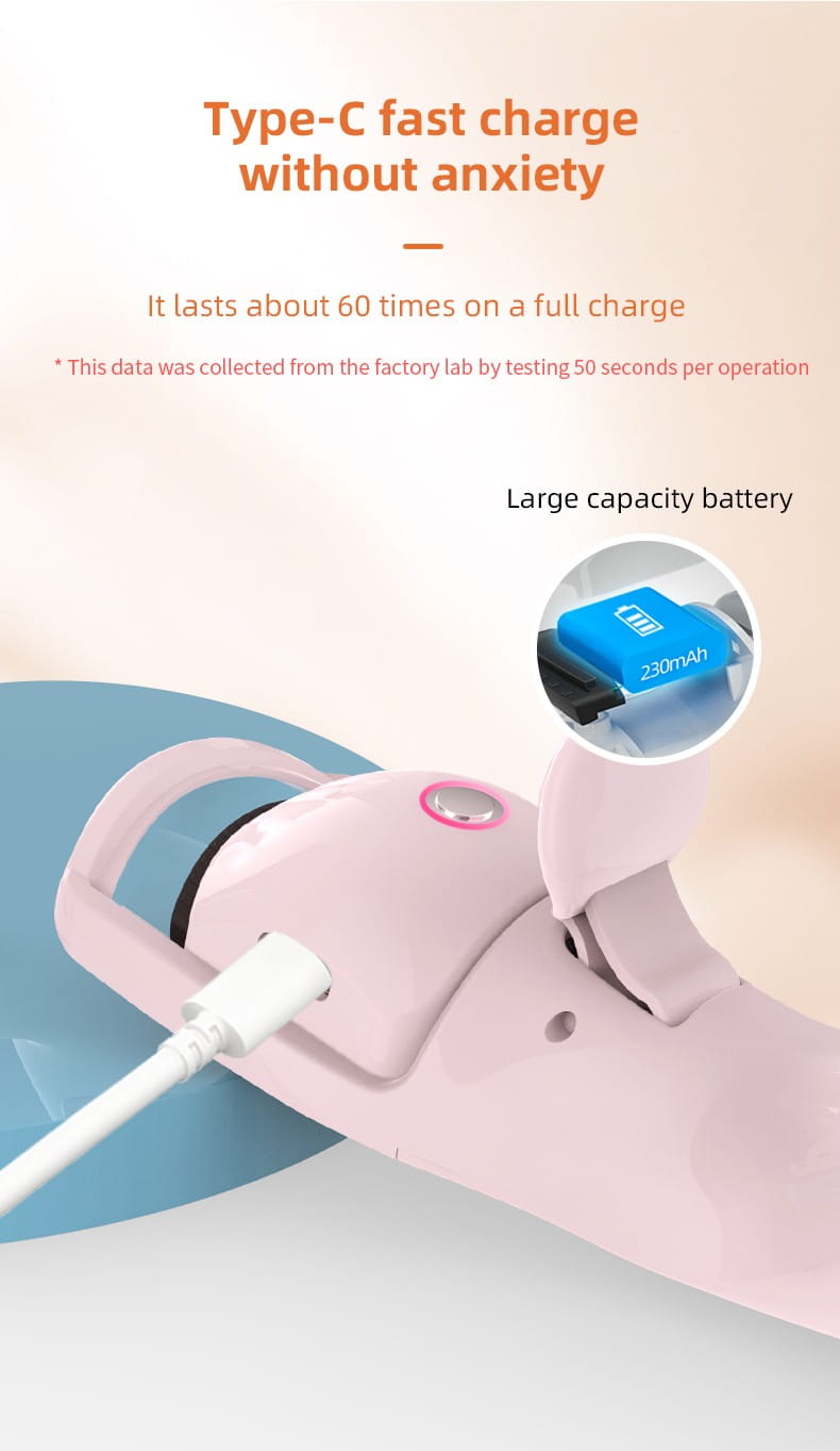 Piegaciglia elettronico a tre temperature ricaricabili a temperatura piegaciglia portatile compatto e riscaldante