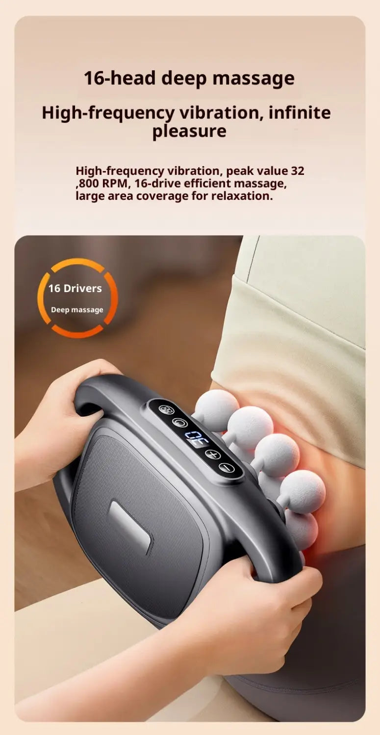 Muscle Relaxation Massager Multi-head Massage Gun Deep Tissue Body Fitness Muscle Electric Relax Massager For Back