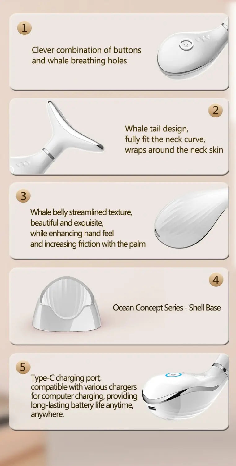 Macchina EMS per il lifting del collo e del viso Massaggiatore per il rassasiamento della pelle a 3 colori LED Photon