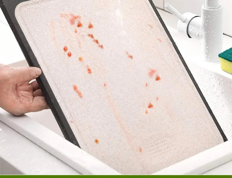 Tagliere in plastica in acciaio inox a doppia faccia per tagliere in cucina domestica con cannuccia di grano PP