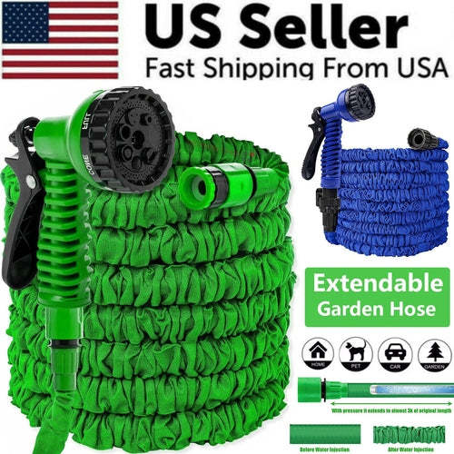 Tubo flessibile per acqua da giardino espandibile espandibile con ugello spruzzatore 25, 50, -- Expandable Flexible Garden Water Hose w Spray Nozzle 25, 50,