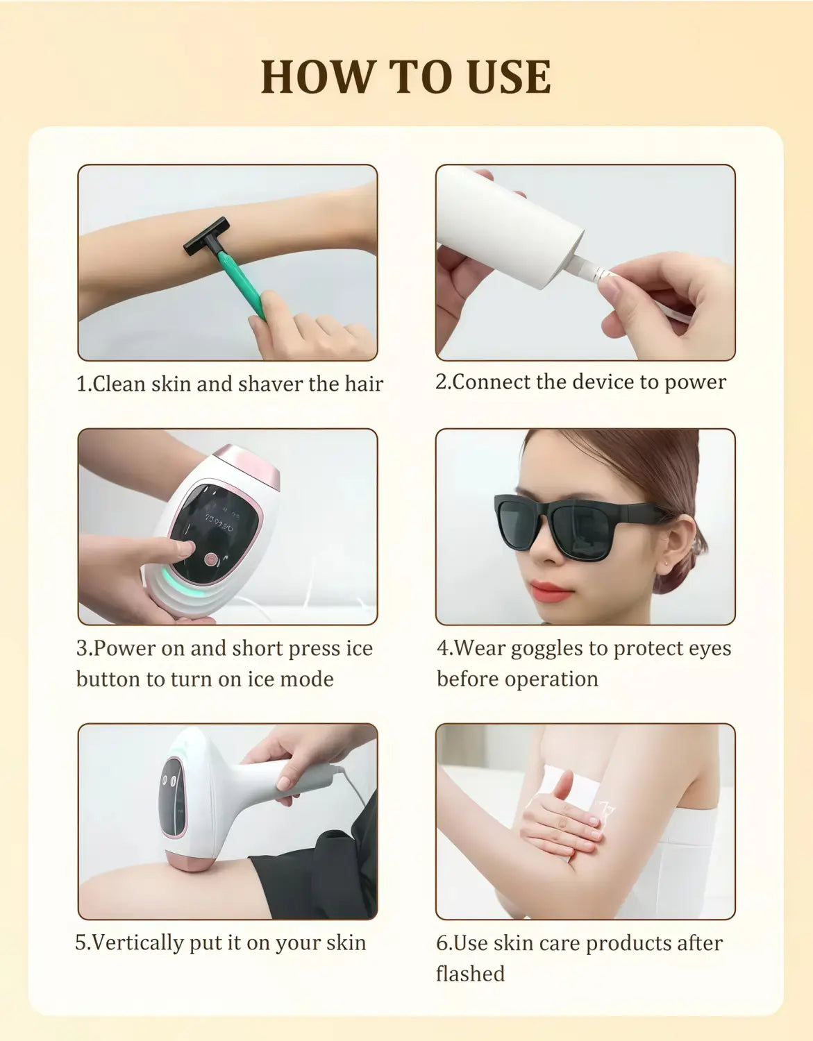 Dispositivo portatile per la depilazione a punto di congelamento testa sostituibile IPL a impulsi forti portatile