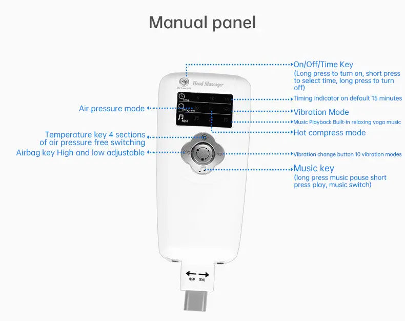 Automatic Air Pressure Head Massage Helmet Dual Vibrating Electric Head Massager Machine