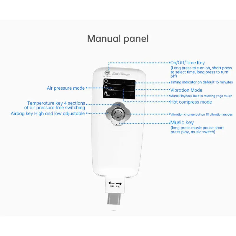 Automatic Air Pressure Head Massage Helmet Dual Vibrating Electric Head Massager Machine