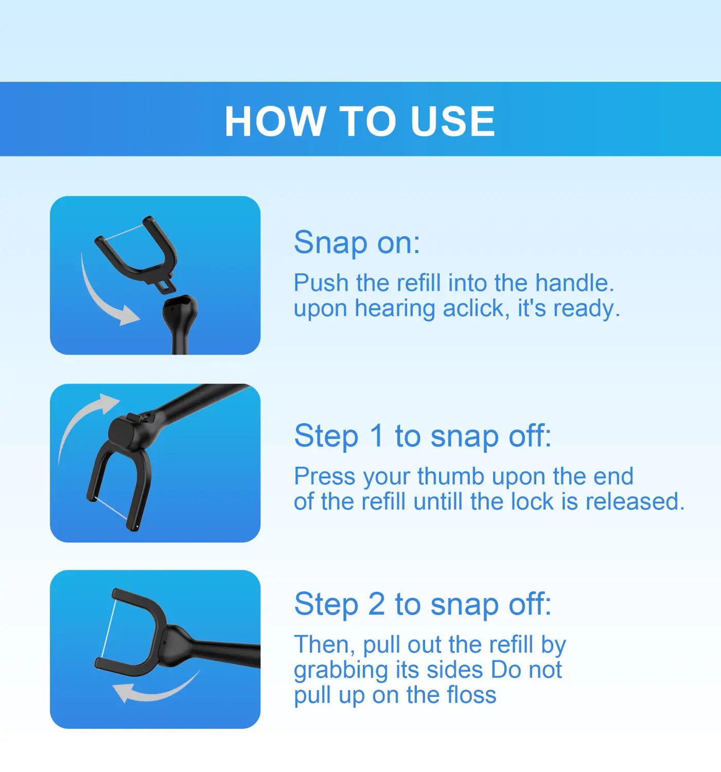 Filo interdentale elettrico Igiene orale Pulizia dei denti Filo interdentale Electric Flosser Oral Hygiene Care Teeth