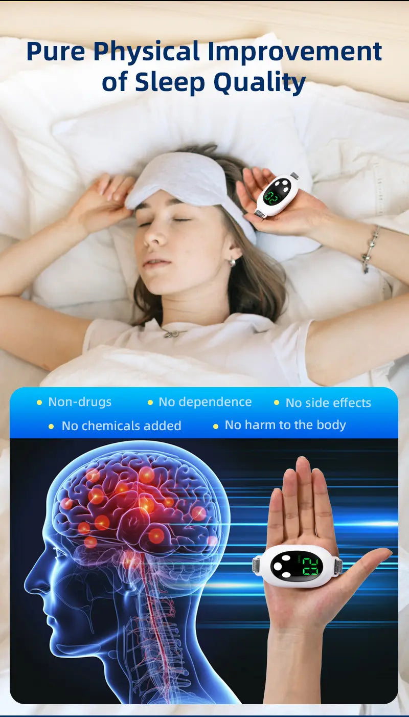 Portable Pulse Sleep Aid Relieves Insomnia Helps Fall Asleep Fast Handheld Sleeper