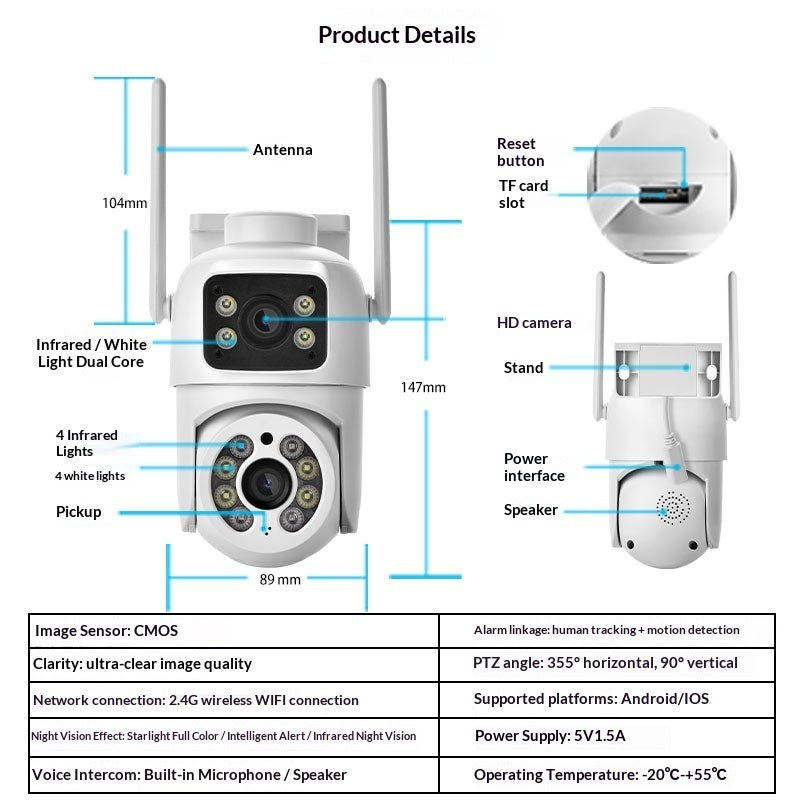 Binocolo Fotocamera Dual-Screen Impermeabile - Registrazione Video Outdoor