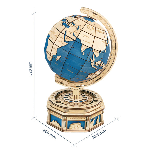 Robotime Globo Terrestre 3D 567 Pezzi - Puzzle Legno Mappa Oceani 2000g Regalo Natale