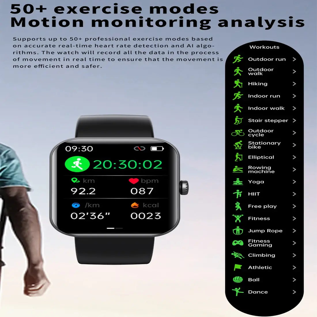 F57L sports wristband heart rate blood pressure monitoring body temperature information push Bluetooth smart watch