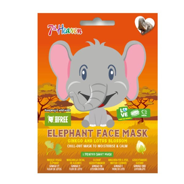7TH HEAVEN MASCHERA VISO ELEFANTE GIKINGO E FIORI DI LOTO