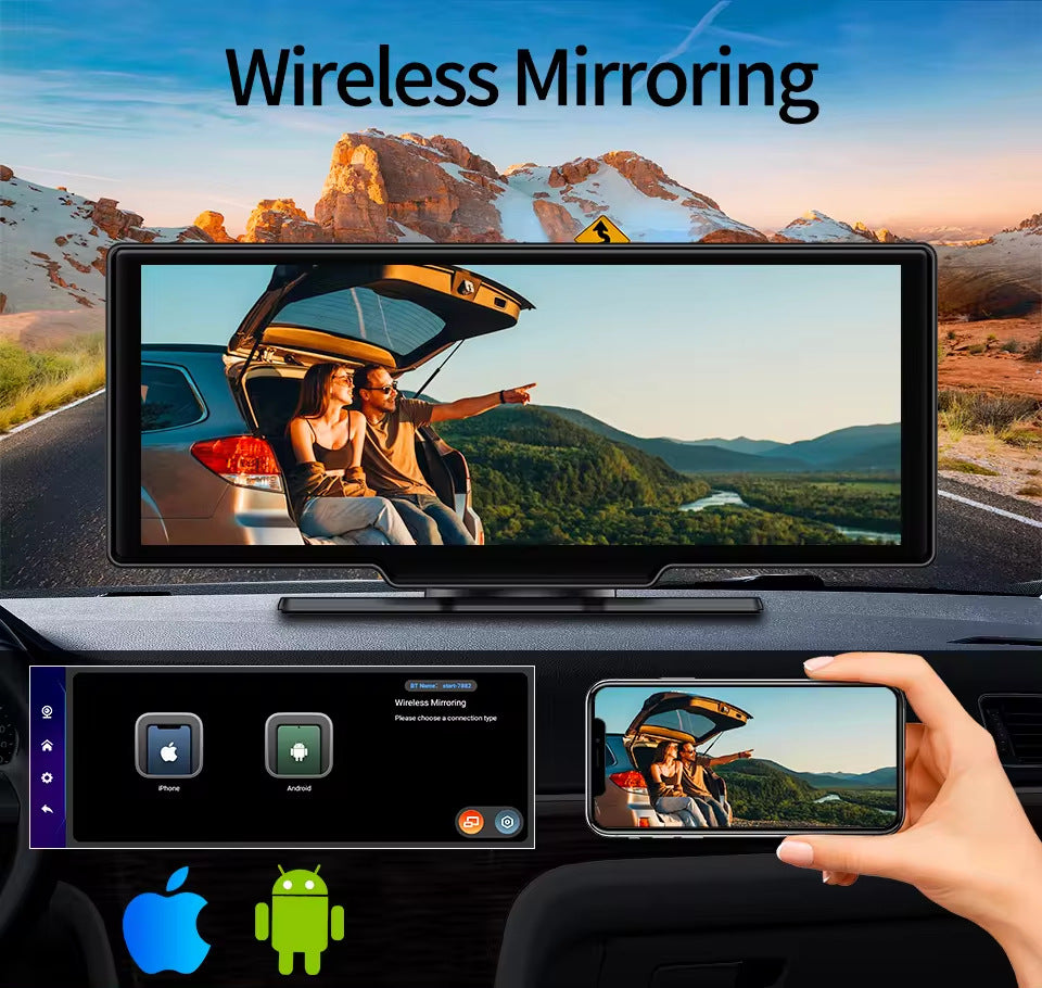 Display LCD Auto Wireless con Connessione Intelligente e Immagine Invertita