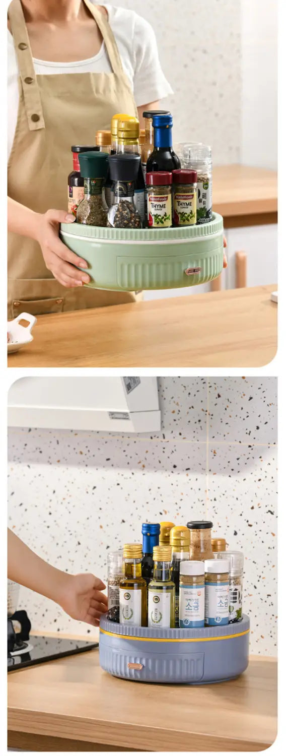 Cucina Scaffale rotante multifunzionale Portaspezioni rotante Tavolo per conservare cosmetici