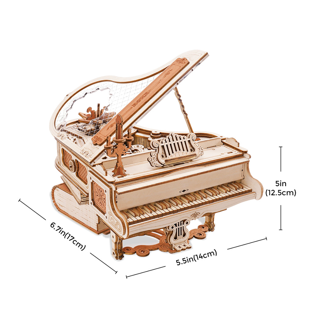 Robotime Pianoforte Magico Music Box 3D - Puzzle Meccanico 223 Pezzi in Legno