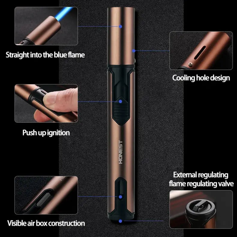 Accendino antivento in metallo Accendino a fiamma jet butano Accessori per sigarette e sigari Cucina Cottura Barbecue