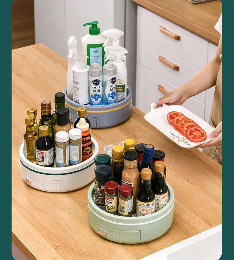 Cucina Scaffale rotante multifunzionale Portaspezioni rotante Tavolo per conservare cosmetici