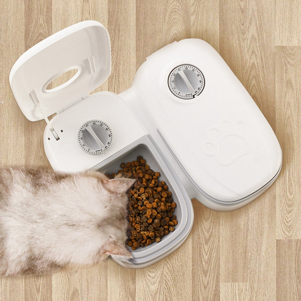 Distributore Automatico di Cibo per Cani e Gatti - Timer Programmabile con Ciotola Inox