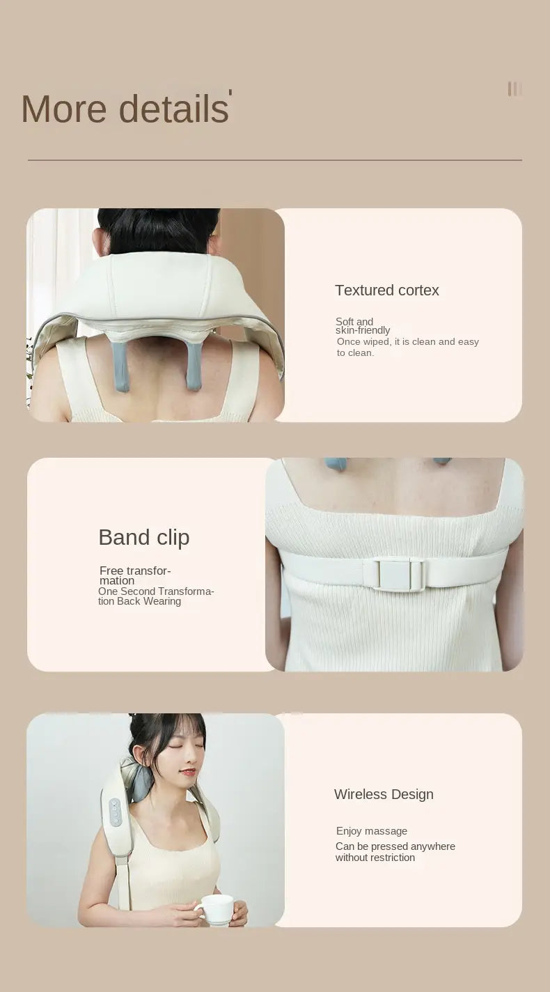 Apparecchio per massaggio a spalle e collo massaggiatore per il trapezio protezione per collo e spalle impacco caldo