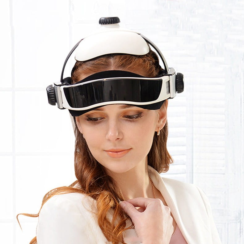Automatic Air Pressure Head Massage Helmet Dual Vibrating Electric Head Massager Machine