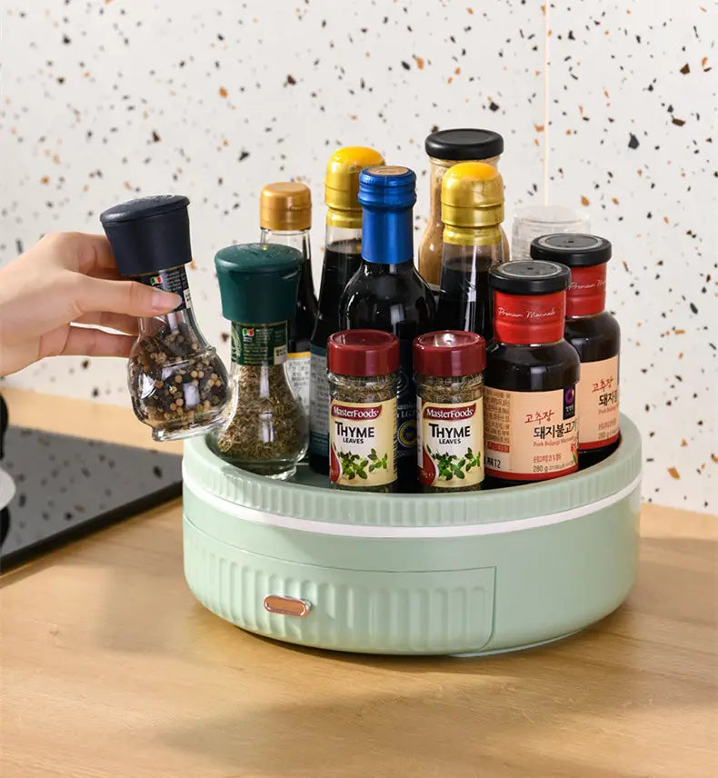 Cucina Scaffale rotante multifunzionale Portaspezioni rotante Tavolo per conservare cosmetici