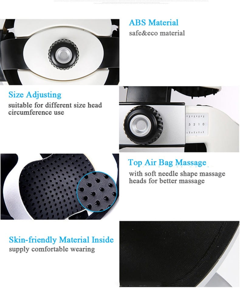 Automatic Air Pressure Head Massage Helmet Dual Vibrating Electric Head Massager Machine