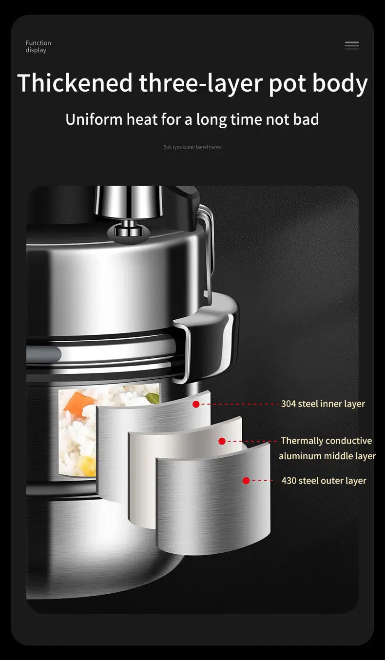 Pentola a pressione in acciaio inossidabile 304 Micropentola a pressione portatile da esterno cucina mini pentola