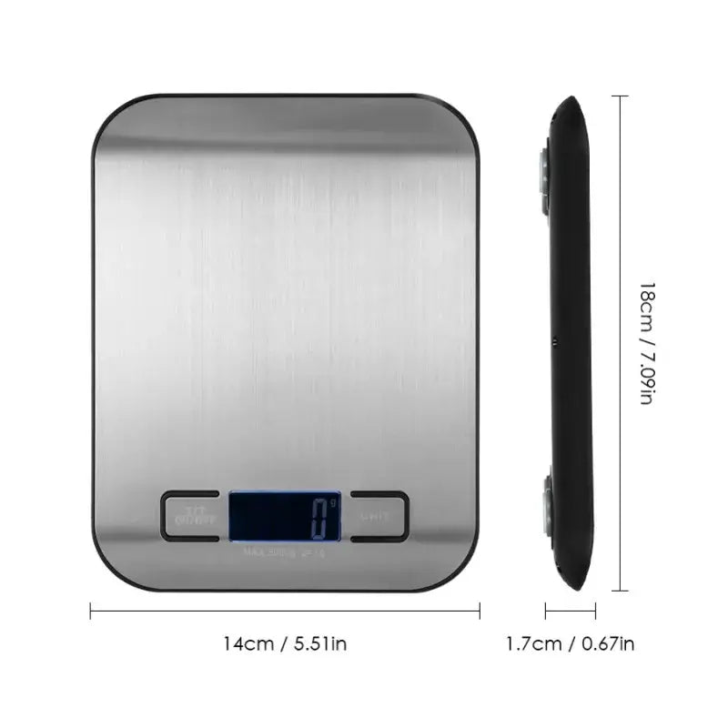 5/10KG Digital Kitchen Scale Stainless Steel Portable Kitchen Food Scale LED Display Electronic Jewelry Baking Weight