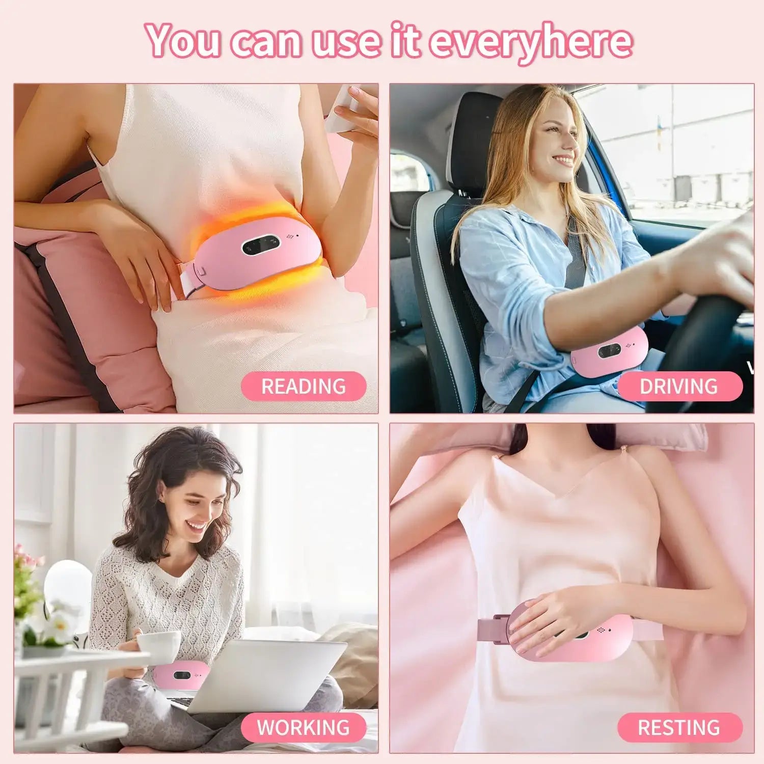 Womon Women in Ciclo Cuscina Riscaldante Mestruale Cintura Massaggiante Massaggiatore Addominale Dispositivo Elettrico