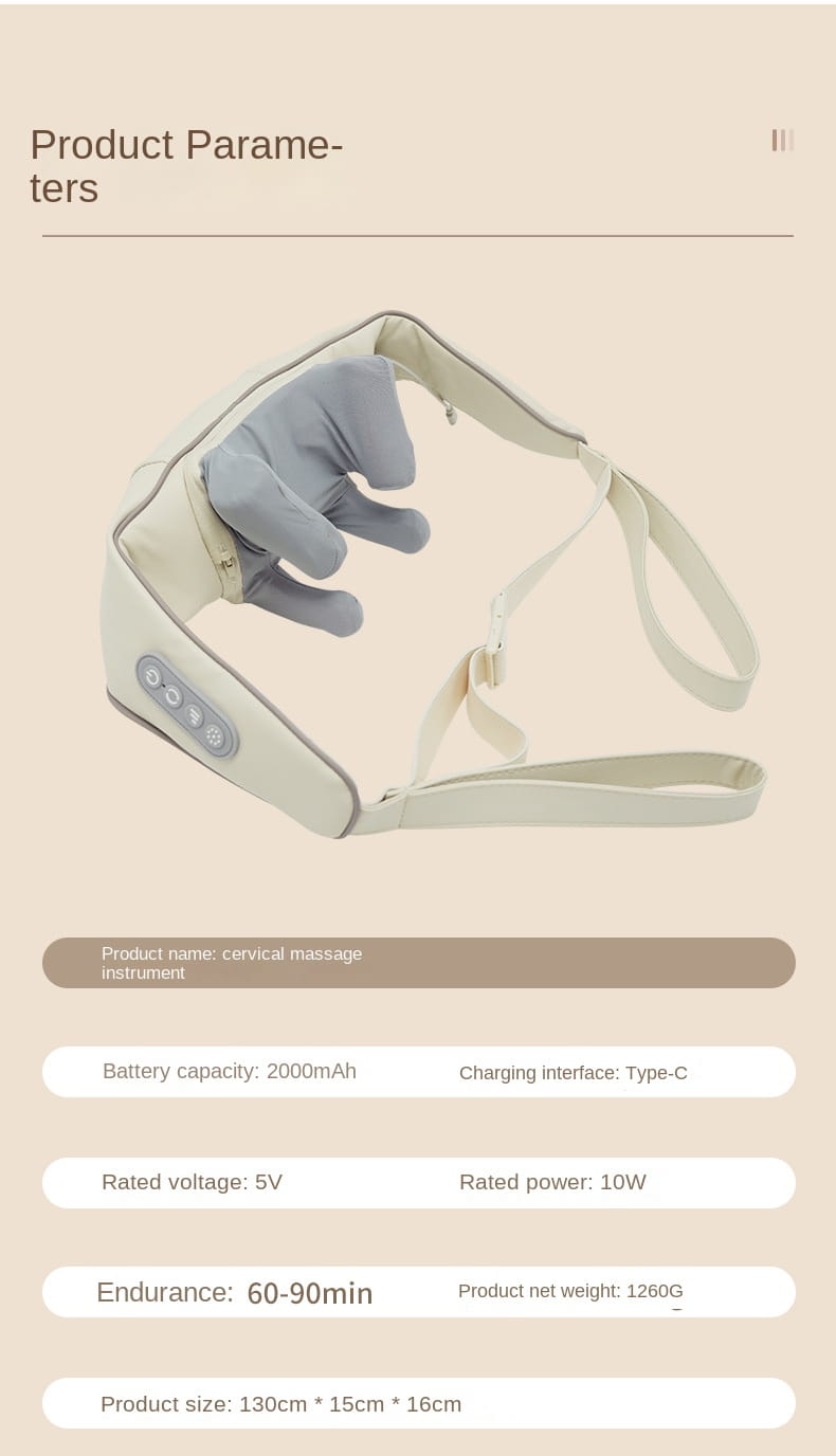 Apparecchio per massaggio a spalle e collo massaggiatore per il trapezio protezione per collo e spalle impacco caldo