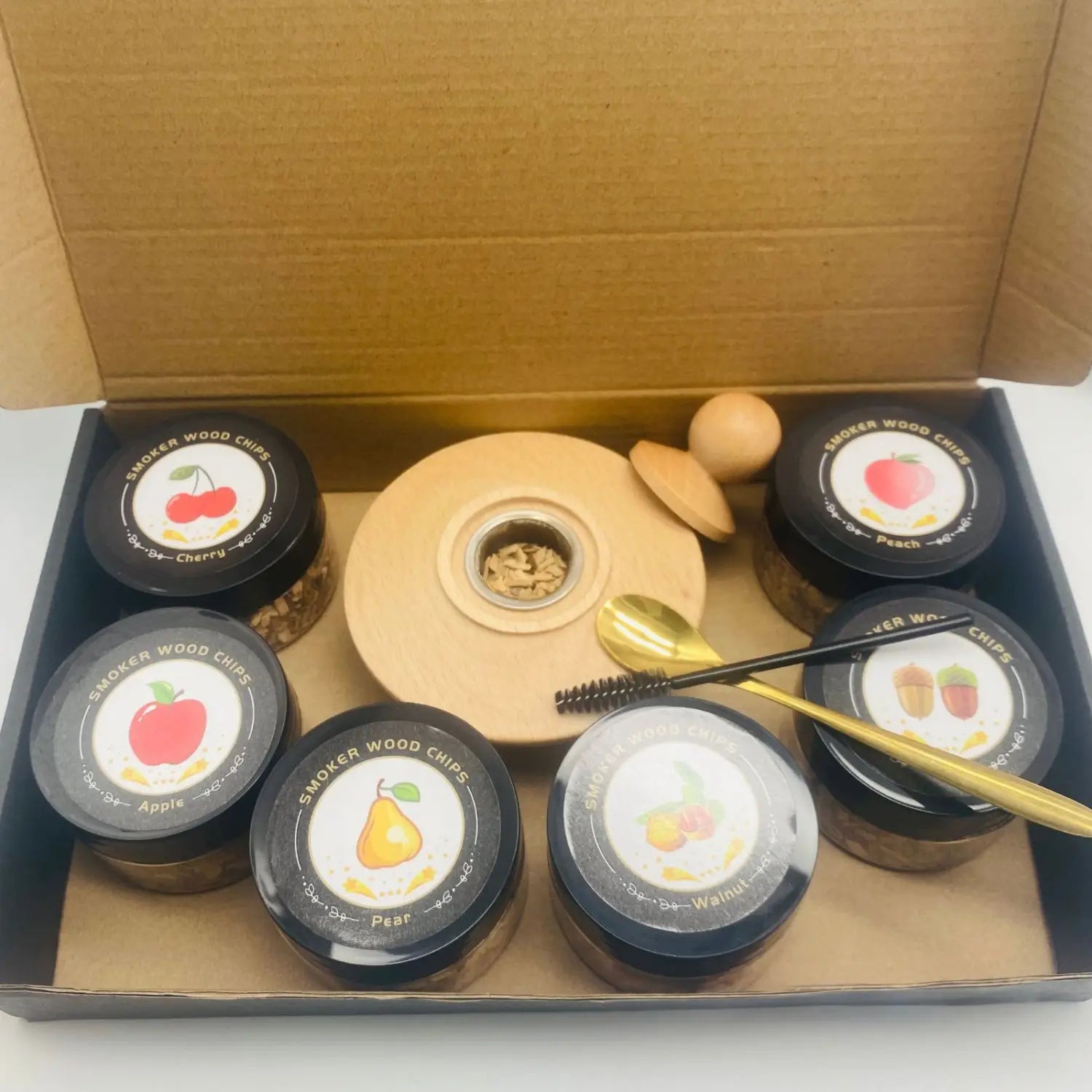 Affumicatore a legna da cocktail piattino esagonale a piattino rotondo strumenti per affumicare in cucina copertura